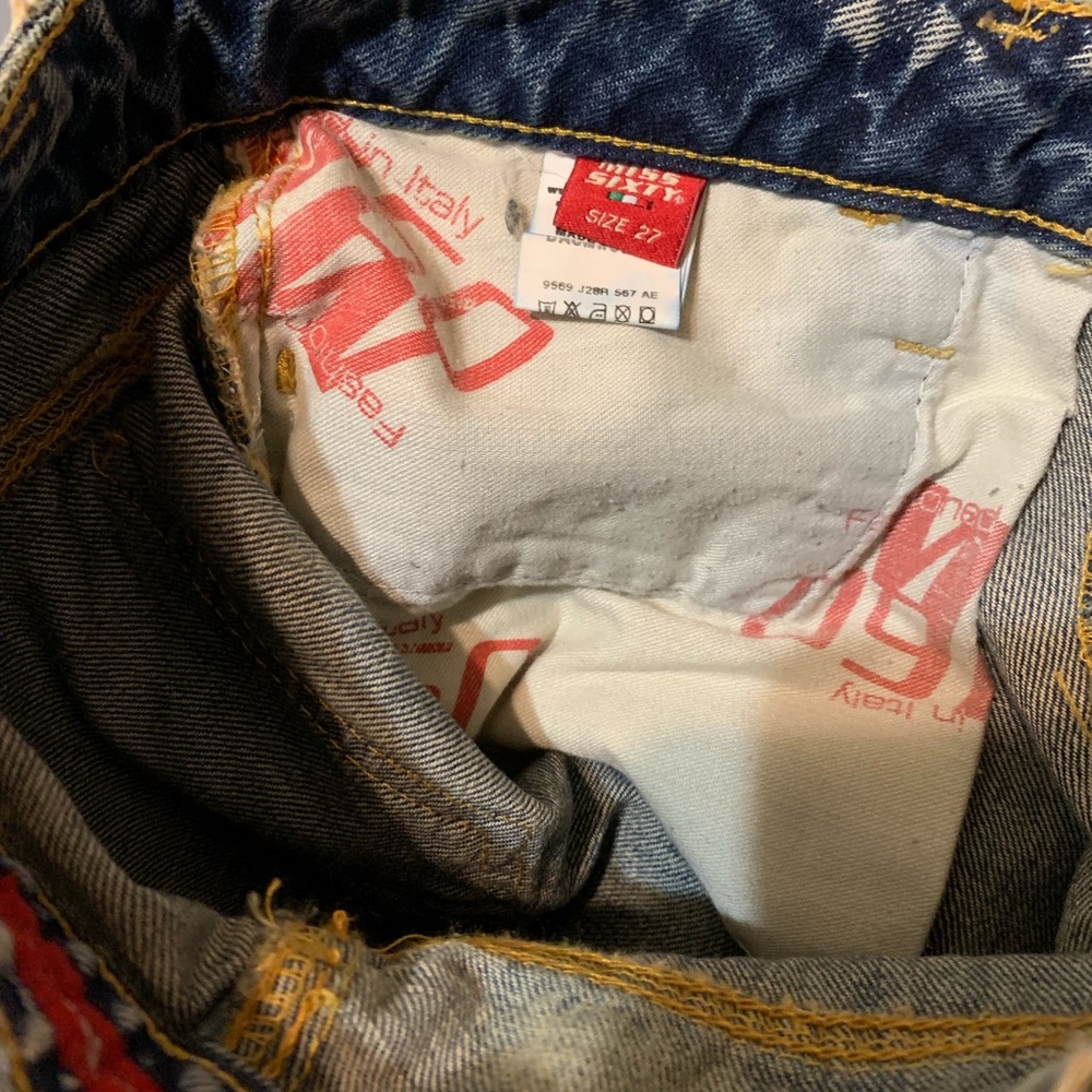 Miss Sixty Distress washed Jean cuff ends SZ 27 - Picture 6 of 8